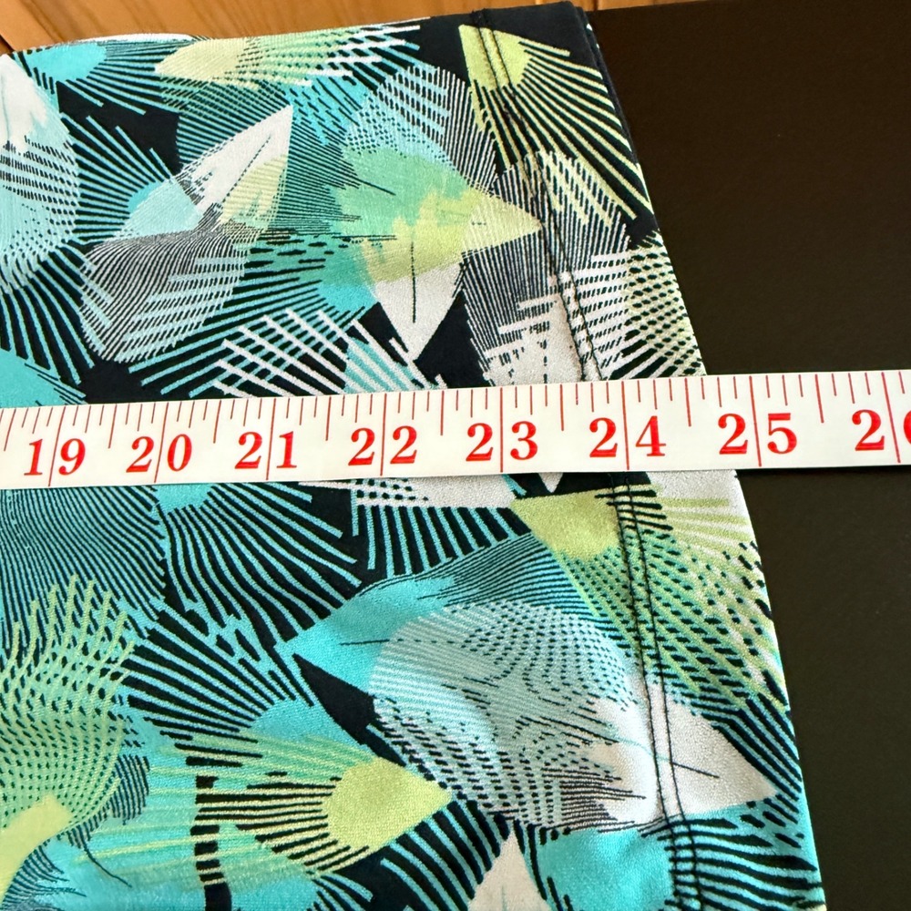 Teal Green Large Faux Wrap Top Women Abstract Twist Front Excellent East 5th - Picture 7 of 8